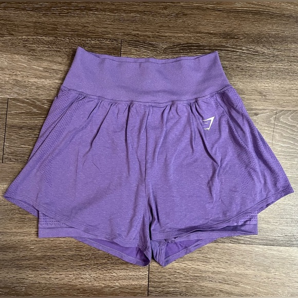 Gymshark | Vital Seamless 2-in-1 Shorts in Bright Purple Marl Size XL - Picture 6 of 9